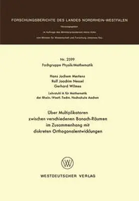 Mertens |  Über Multiplikatoren zwischen verschiedenen Banach-Räumen | eBook | Sack Fachmedien