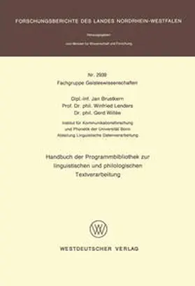 Brustkern |  Handbuch der Programmbibliothek zur linguistischen und philologischen Textverarbeitung | eBook | Sack Fachmedien