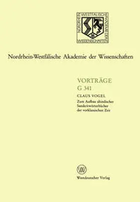 Vogel |  Zum Aufbau altindischer Sanskritwörterbücher der vorklassischen Zeit | eBook | Sack Fachmedien