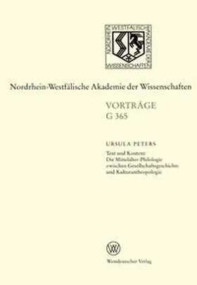 Peters |  Text und Kontext: Die Mittelalter-Philologie zwischen Gesellschftsgeschichte und Kulturanthropologie | eBook | Sack Fachmedien