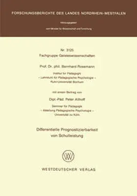 Rosemann | Differentielle Prognostizierbarkeit von Schulleistung | E-Book | www.sack.de