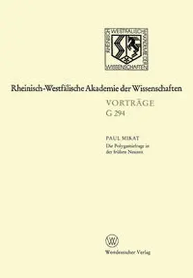 Mikat |  Die Polygamiefrage in der frühen Neuzeit | eBook | Sack Fachmedien