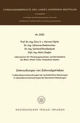 Opitz | Untersuchungen an Zahnradgetrieben | E-Book | www.sack.de