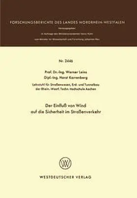 Leins |  Der Einfluß von Wind auf die Sicherheit im Straßenverkehr | eBook | Sack Fachmedien