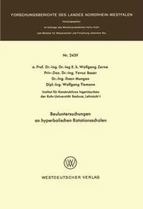 Zerna |  Beuluntersuchungen an hyperbolischen Rotationsschalen | eBook | Sack Fachmedien
