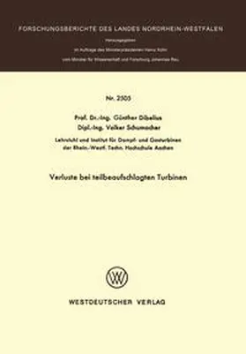 Dibelius |  Verluste bei teilbeaufschlagten Turbinen | eBook | Sack Fachmedien