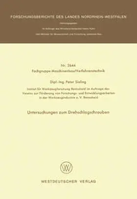 Sieling | Untersuchungen zum Drehschlagschrauben | E-Book | www.sack.de