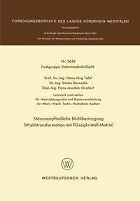 Tafel |  Störunempfindliche Bildübertragung | eBook | Sack Fachmedien