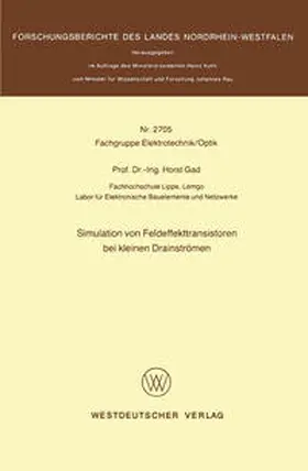 Gad |  Simulation von Feldeffekttransistoren bei kleinen Drainströmen | eBook | Sack Fachmedien