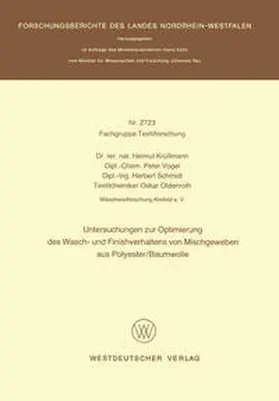 Krüssmann |  Untersuchungen zur Optimierung des Wasch- und Finishverhaltens von Mischgeweben aus Polyester/Baumwolle | eBook | Sack Fachmedien