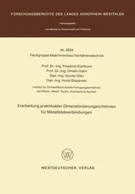 Eichhorn | Erarbeitung praktikabler Dimensionierungsrichtlinien für Metallklebverbindungen | E-Book | sack.de
