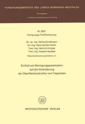 Krüssmann | Einfluß von Reinigungsparametern auf die Veränderung der Oberflächenstruktur von Teppichen | E-Book | sack.de