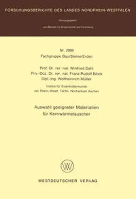 Dahl | Auswahl geeigneter Materialien für Kernwärmetauscher | E-Book | www.sack.de