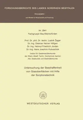Žagar / Zagar | Untersuchung der Beschaffenheit von Glasoberflächen mit Hilfe der Sorptionstechnik | E-Book | www.sack.de