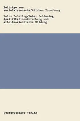 Dedering |  Qualifikationsforschung und arbeitsorientierte Bildung | eBook | Sack Fachmedien