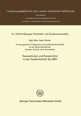 Görler | Konzentration und Kooperation in der Textilwirtschaft der BRD | E-Book | www.sack.de