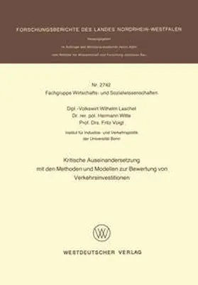 Laschet |  Kritische Auseinandersetzung mit den Methoden und Modellen zur Bewertung von Verkehrsinvestitionen | eBook | Sack Fachmedien