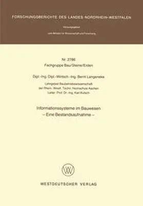 Langeneke | Informationssysteme im Bauwesen | E-Book | www.sack.de