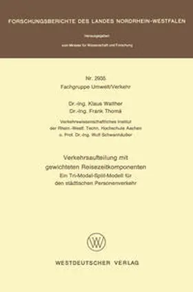 Walther | Verkehrsaufteilung mit gewichteten Reisezeitkomponenten | E-Book | www.sack.de