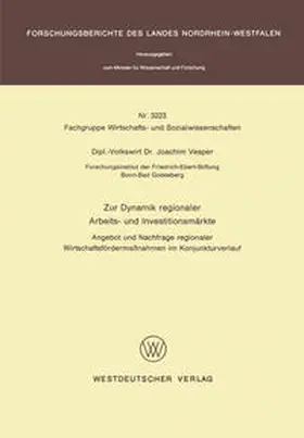 Vesper |  Zur Dynamik regionaler Arbeits- und Investitionsmärkte | eBook | Sack Fachmedien