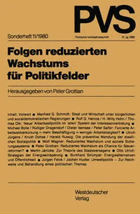 Grottian | Folgen reduzierten Wachstums für Politikfelder | E-Book | www.sack.de