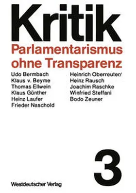 Steffani |  Parlamentarismus ohne Transparenz | eBook | Sack Fachmedien