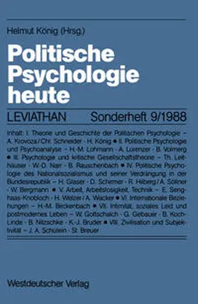 König |  Politische Psychologie heute | eBook | Sack Fachmedien