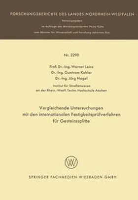Leins | Vergleichende Untersuchungen mit den internationalen Festigkeitsprüfverfahren für Gesteinssplitte | E-Book | www.sack.de