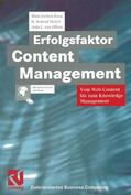 Koop / Fedtke / Jäckel |  Koop, H: Erfolgsfaktor Content Management | Buch |  Sack Fachmedien