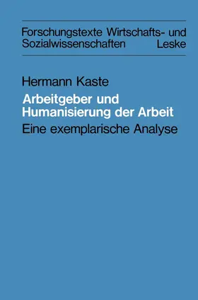  Arbeitgeber und Humanisierung der Arbeit | Buch |  Sack Fachmedien