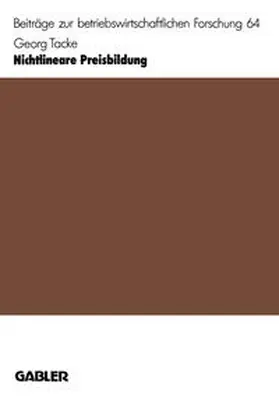 Tacke |  Nichtlineare Preisbildung | eBook | Sack Fachmedien
