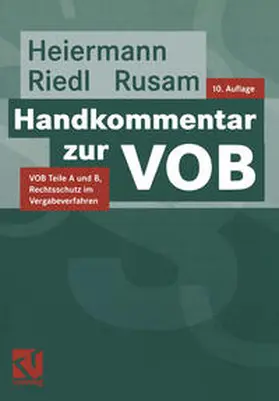 Heiermann / Riedl / Rusam |  Handkommentar zur VOB | eBook | Sack Fachmedien
