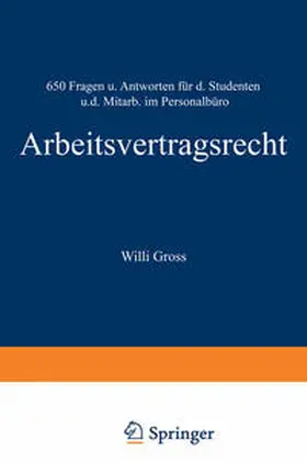 Groß | Arbeitsvertragsrecht | E-Book | www.sack.de