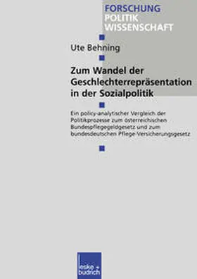 Behning |  Zum Wandel der Geschlechterrepräsentationen in der Sozialpolitik | eBook | Sack Fachmedien