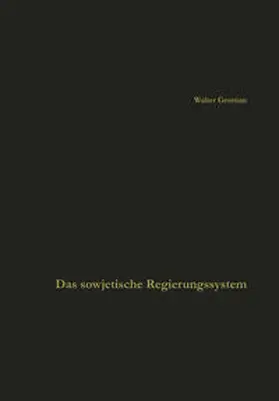 Grottian |  Das sowjetische Regierungssystem | eBook | Sack Fachmedien