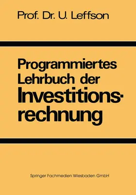  Programmiertes Lehrbuch der Investitionsrechnung | Buch |  Sack Fachmedien