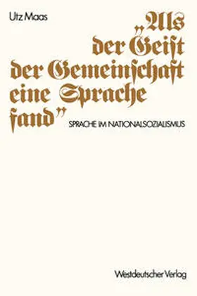 Maas | „Als der Geist der Gemeinschaft eine Sprache fand“ | E-Book | www.sack.de
