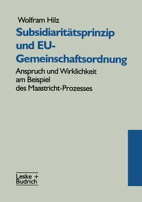  Subsidiaritätsprinzip und EU-Gemeinschaftsordnung | Buch |  Sack Fachmedien