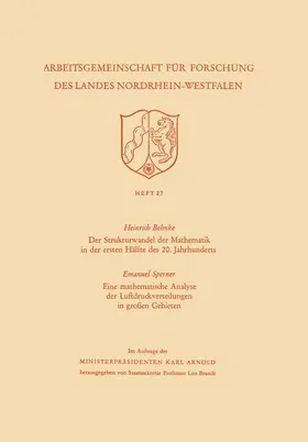 Behnke |  Behnke, H: Strukturwandel der Mathematik in der ersten Hälft | Buch |  Sack Fachmedien