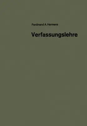 Hermens |  Verfassungslehre | Buch |  Sack Fachmedien