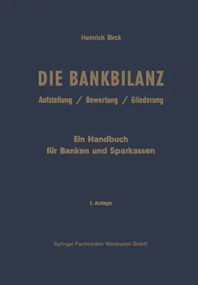 Birck |  Die Bankbilanz | Buch |  Sack Fachmedien