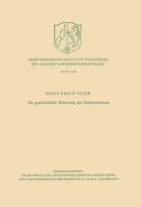 Stier |  Die geschichtliche Bedeutung des Hellenennamens | Buch |  Sack Fachmedien