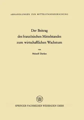 Dierkes |  Der Beitrag des französischen Mittelstandes zum wirtschaftlichen Wachstum | Buch |  Sack Fachmedien