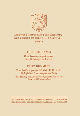 Kraus |  Kraus, T: Über Lokalisationsphänomene und Ordnungen im Raume | Buch |  Sack Fachmedien