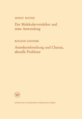 Lindner |  Lindner, H: Molekularverstärker und seine Anwendung / Atomke | Buch |  Sack Fachmedien