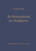 Gericke |  Gericke, H: Börsenzulassung von Wertpapieren | Buch |  Sack Fachmedien