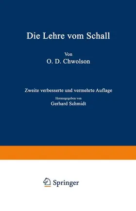 Chvol'son |  Die Lehre vom Schall | Buch |  Sack Fachmedien
