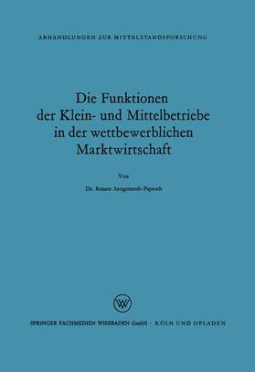 Aengenendt | Aengenendt, R: Funktionen der Klein- und Mittelbetriebe in d | Buch | 978-3-322-98297-1 | sack.de