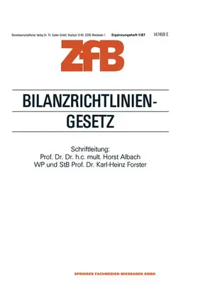 Albach |  Bilanzrichtlinien-Gesetz | Buch |  Sack Fachmedien