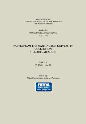 Packman / Maresch | Papyri from the Washington University Collection St. Louis, Missouri | Buch | 978-3-322-98456-2 | sack.de